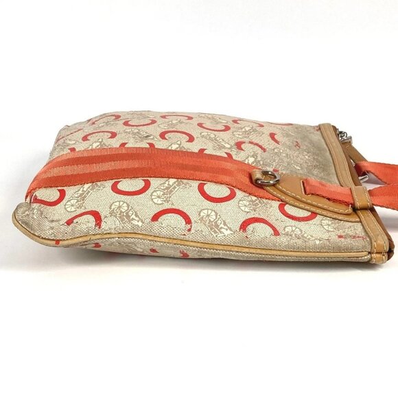 CELINE Logo Macadam Horse-drawn Carriage Bag Crossbody Pochette Shoulder Bag - Picture 6 of 14